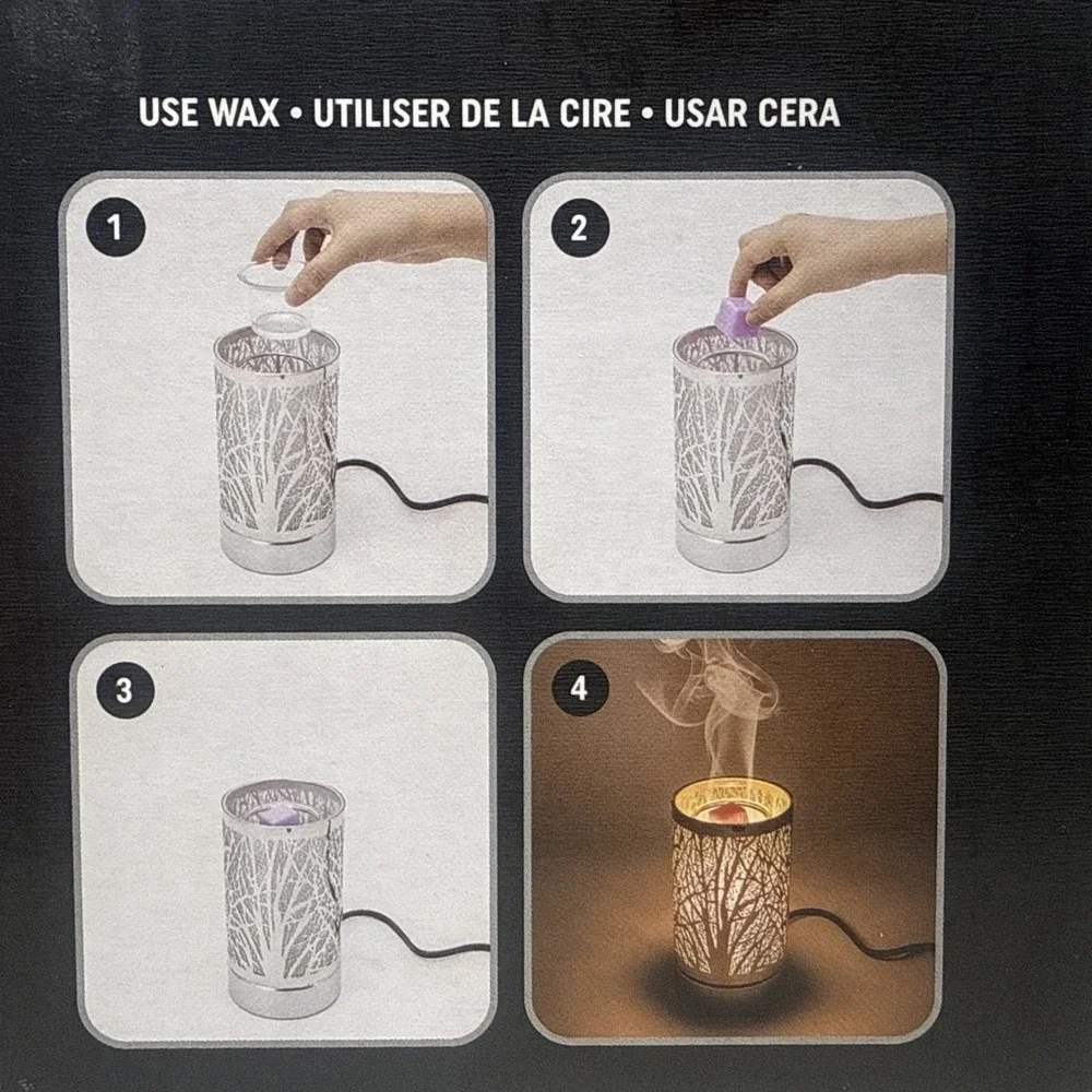 Peterson Artwares Silver Garden Touch Lamp Essential Oil Diffuser and Wax Warmer